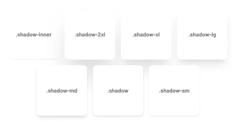 Examples of different shadow styles applied to boxes